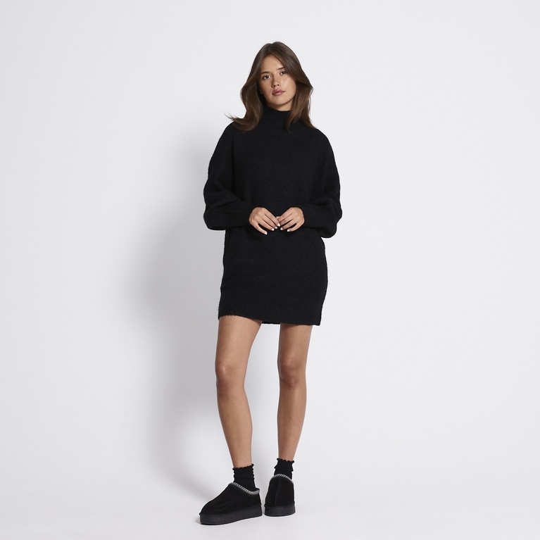 Short turtleneck knit dress "Kaia" Black